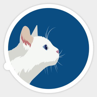 White Cat Sticker